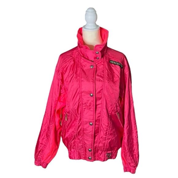 Vintage Descente Women’s Retro Style Snow Ski Jacket Hot Pink Rare US Size 10 - Picture 1 of 16